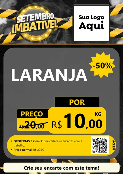 Modelo de Cartaz para Cartaz A4 Vertical com o tema Setembro Imbatível para Hortifrúti