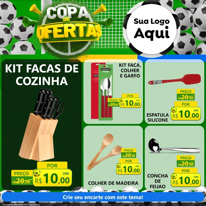 Modelo de Rede Social para Feed Facebook com o tema Copa De Ofertas para Utilidades Domésticas