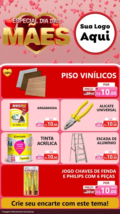 Modelo de TV para TV Vertical com o tema Especial Dia Das Mães para Material para Construção