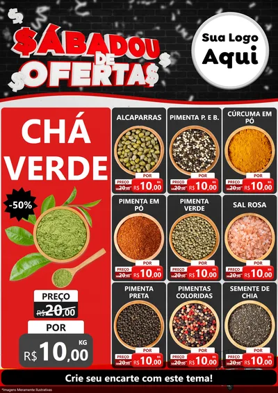 Modelo de Encarte para Encarte A4 Vertical com o tema Sabadou de Ofertas para Produtos Naturais