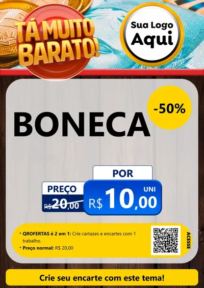 Modelo de Cartaz para Cartaz A4 Vertical com o tema Está Muito Barato para Brinquedos