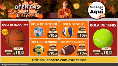 Modelo de TV para TV Horizontal com o tema Ofertas de Outono para Artigos Esportivos
