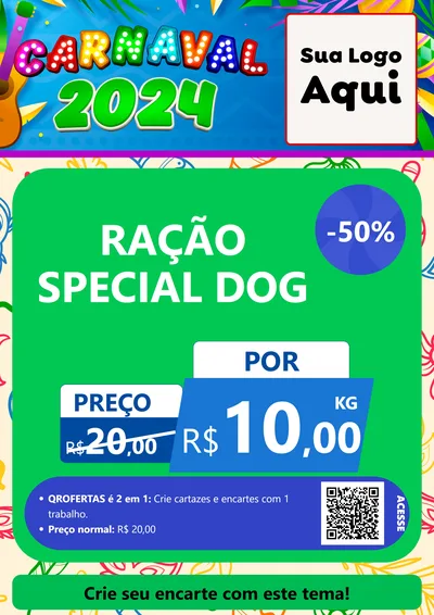 Modelo de Cartaz para Cartaz A4 Vertical com o tema Carnaval 2027 para Pet Shop