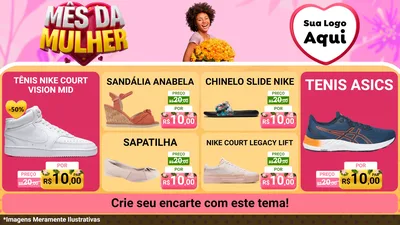 Modelo de TV para TV Horizontal com o tema Mês da Mulher para Calçados