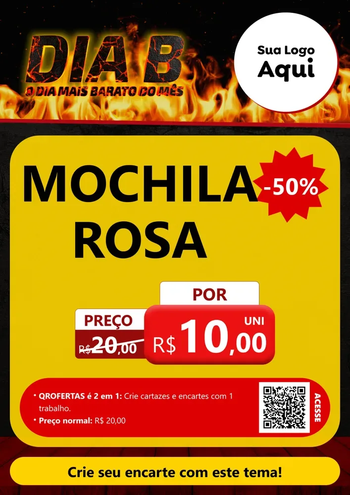 Modelo de Cartaz para Cartaz A4 Vertical com o tema Dia B para Papelaria