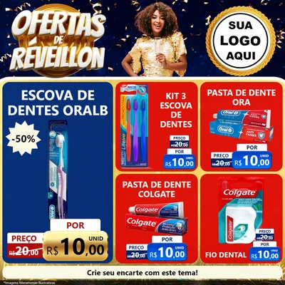 Modelo de Rede Social para Feed Facebook com o tema Ofertas de Réveillon para Higiene Pessoal