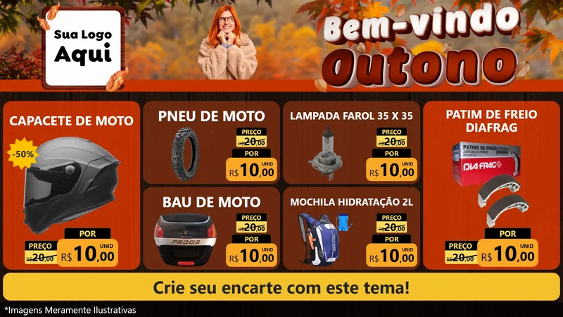 Modelo de TV para TV Horizontal com o tema Bem-vindo Outono para Moto peças