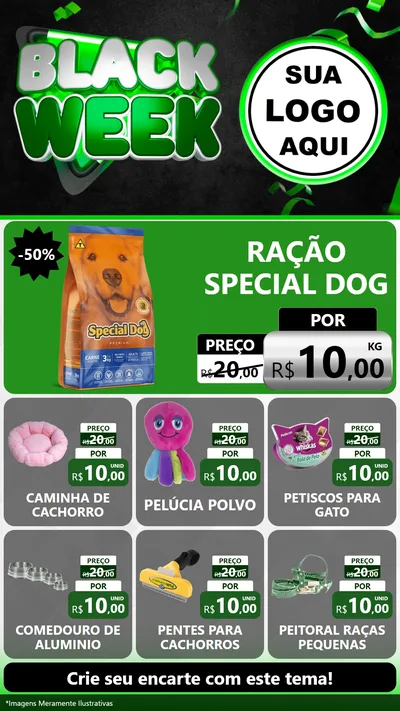 Modelo de Rede Social para Stories com o tema Black Week para Pet Shop