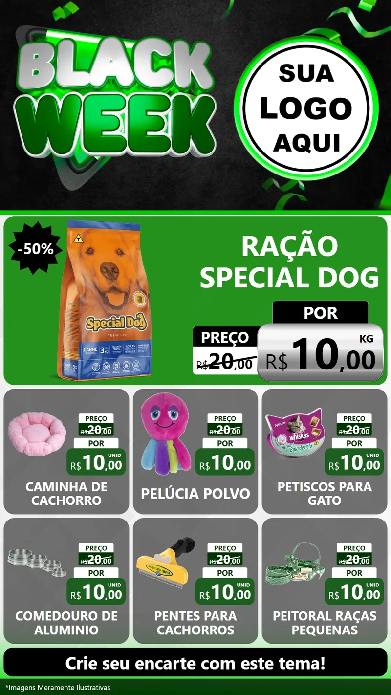 Modelo de Rede Social para Stories com o tema Black Week para Pet Shop