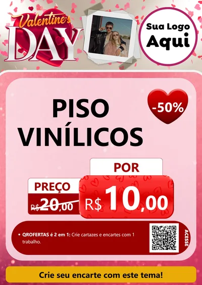 Modelo de Cartaz para Cartaz A4 Vertical com o tema Valentine's Day para Material para Construção