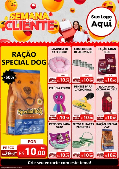 Modelo de Encarte para Encarte A4 Vertical com o tema Semana do Cliente para Pet Shop