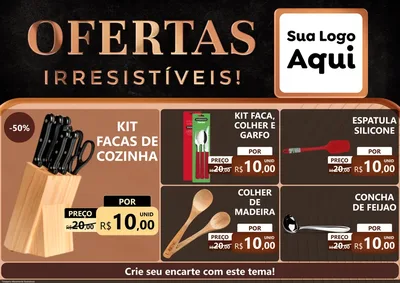 Modelo de Encarte para Encarte A4 Horizontal com o tema Ofertas Irresistíveis! para Utilidades Domésticas