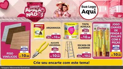 Modelo de TV para TV Horizontal com o tema Arraiá dos Apaixonados - Junina para Material para Construção