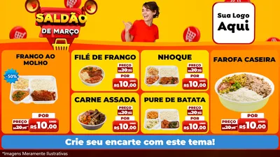 Modelo de TV para TV Horizontal com o tema Saldão de Março para Restaurante