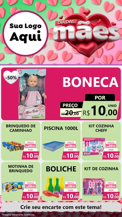 Modelo de Rede Social para Stories com o tema Dia das Mães para Brinquedos