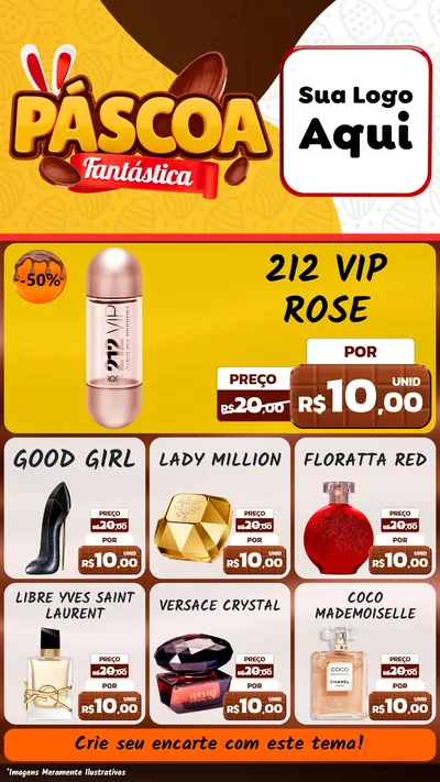 Modelo de Rede Social para Stories com o tema Páscoa Fantástica para Perfumes