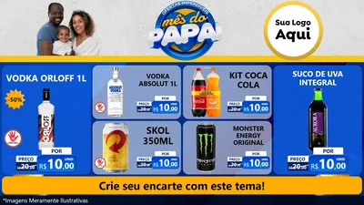 Modelo de TV para TV Horizontal com o tema Ofertas Imperdíveis Mês Do Papai para Distribuidora de bebidas