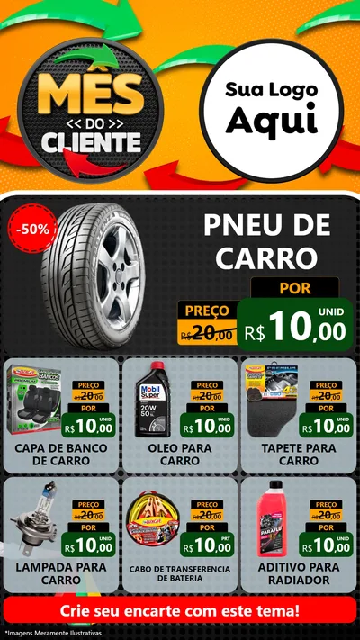 Modelo de Rede Social para Stories com o tema Mês do Cliente para Auto peças