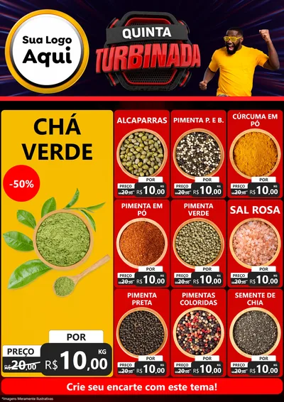 Modelo de Encarte para Encarte A4 Vertical com o tema Quinta Turbinada para Produtos Naturais