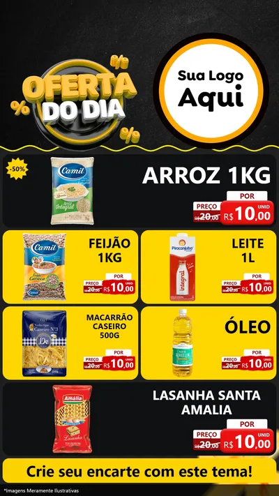 Modelo de TV para TV Vertical com o tema Oferta Do Dia para Supermercado