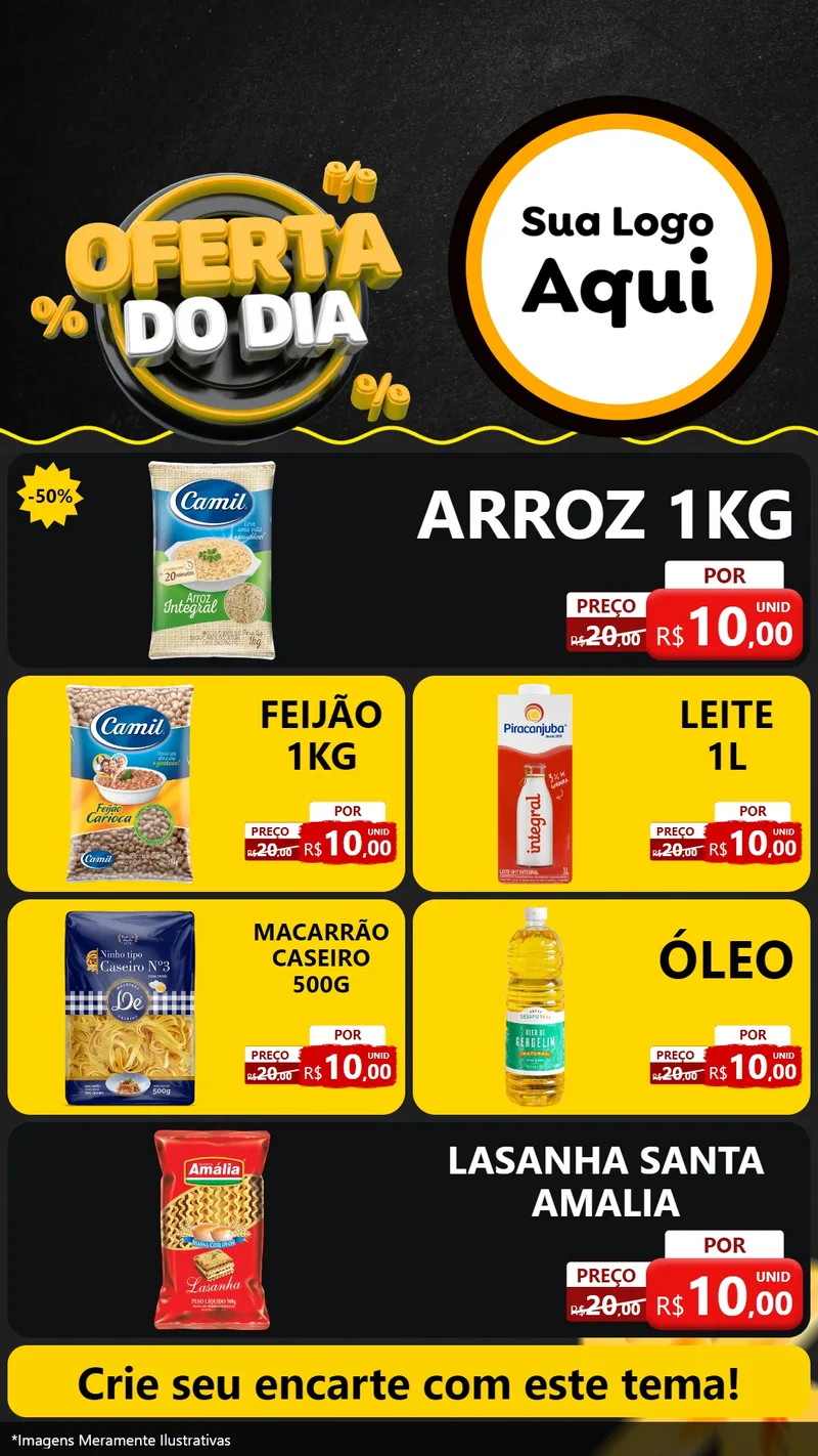 Modelo de TV para TV Vertical com o tema Oferta Do Dia para Supermercado