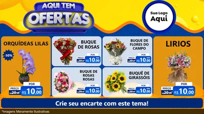 Modelo de TV para TV Horizontal com o tema Aqui Tem Ofertas para Floricultura e jardim
