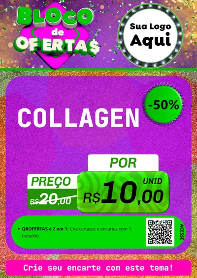 Modelo de Cartaz para Cartaz A4 Vertical com o tema Bloco de Ofertas para Suplementos alimentares