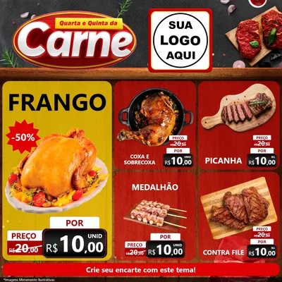 Modelo de Rede Social para Feed Facebook com o tema Quarta e Quinta da Carne para Assados