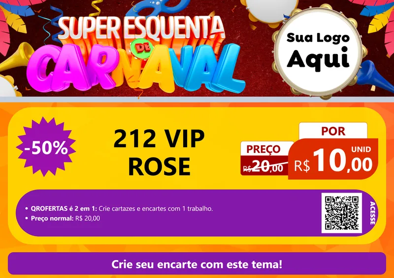Modelo de Cartaz para Cartaz A4 Horizontal com o tema Super Esquenta de Carnaval para Perfumes