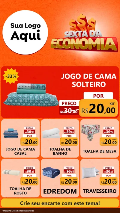 Modelo de Rede Social para Stories com o tema Sexta da Economia para Cama, Mesa e Banho