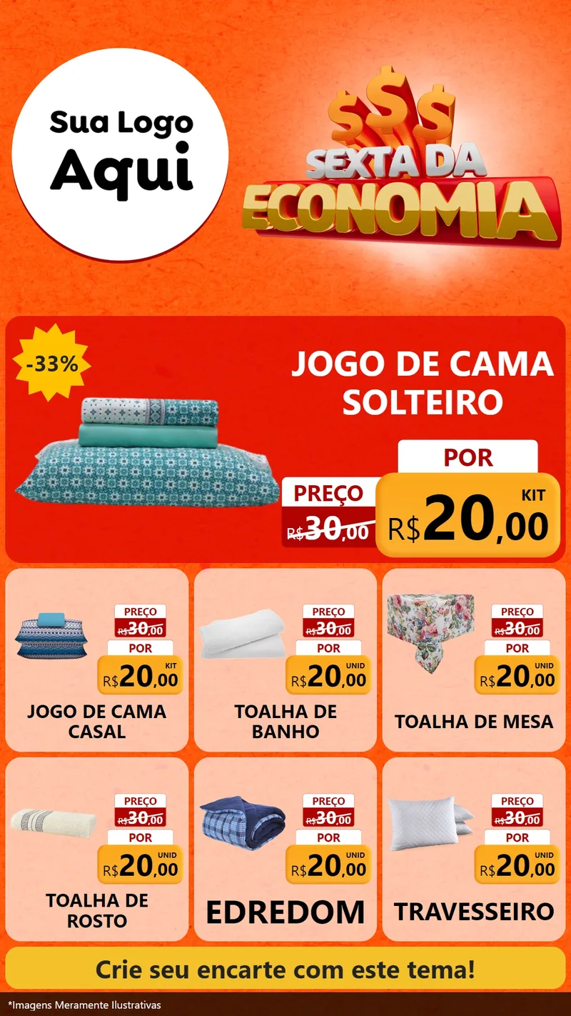 Modelo de Rede Social para Stories com o tema Sexta da Economia para Cama, Mesa e Banho