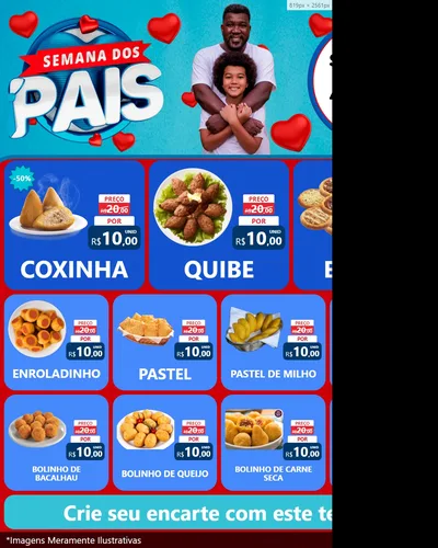 Modelo de Rede Social para Feed Instagram com o tema Semana Dos Pais para Salgadaria
