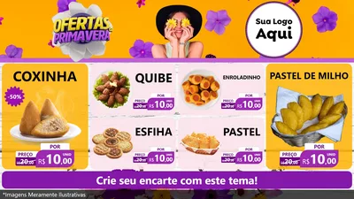 Modelo de TV para TV Horizontal com o tema Ofertas Da Primavera para Salgadaria