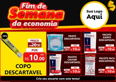 Modelo de Encarte para Encarte A4 Horizontal com o tema Fim de Semana da Economia para Embalagens