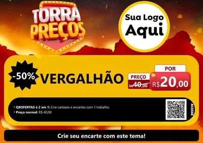 Modelo de Cartaz para Cartaz A4 Horizontal com o tema Torra Preços para Ferragens