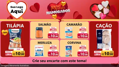 Modelo de TV para TV Horizontal com o tema Mês dos Namorados para Peixaria