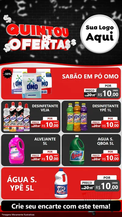 Modelo de TV para TV Vertical com o tema Quintou de Ofertas para Produtos de Limpeza