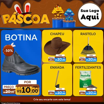 Modelo de Rede Social para Feed Facebook com o tema Páscoa para Agropecuária