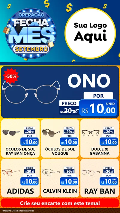 Modelo de Rede Social para Stories com o tema Operação Fecha Mês Setembro para Óticas
