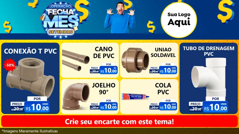 Modelo de TV para TV Horizontal com o tema Operação Fecha Mês Setembro para Tubos e conexões