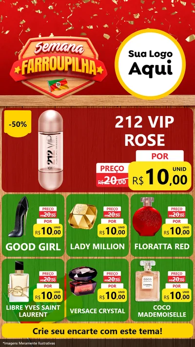 Modelo de Rede Social para Stories com o tema Semana Farroupilha para Perfumes