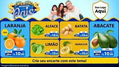 Modelo de TV para TV Horizontal com o tema Ofertas do Dia dos Pais para Hortifrúti