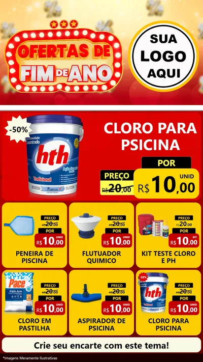 Modelo de Rede Social para Stories com o tema Ofertas de Fim de Ano para Produtos para Piscina