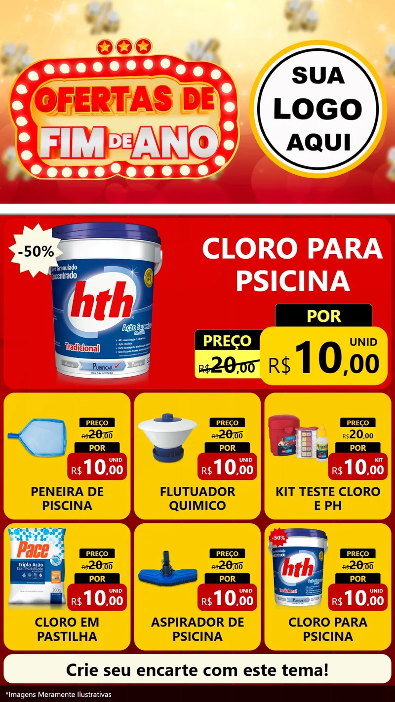Modelo de Rede Social para Stories com o tema Ofertas de Fim de Ano para Produtos para Piscina