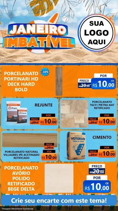 Modelo de TV para TV Vertical com o tema Janeiro Imbatível para Pisos e revestimentos