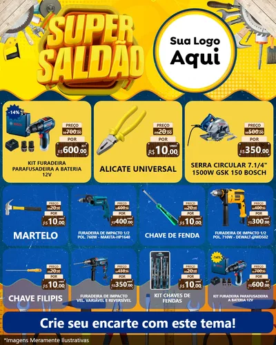 Modelo de Rede Social para Feed Instagram com o tema Super Saldão para Maquinas e Ferramentas