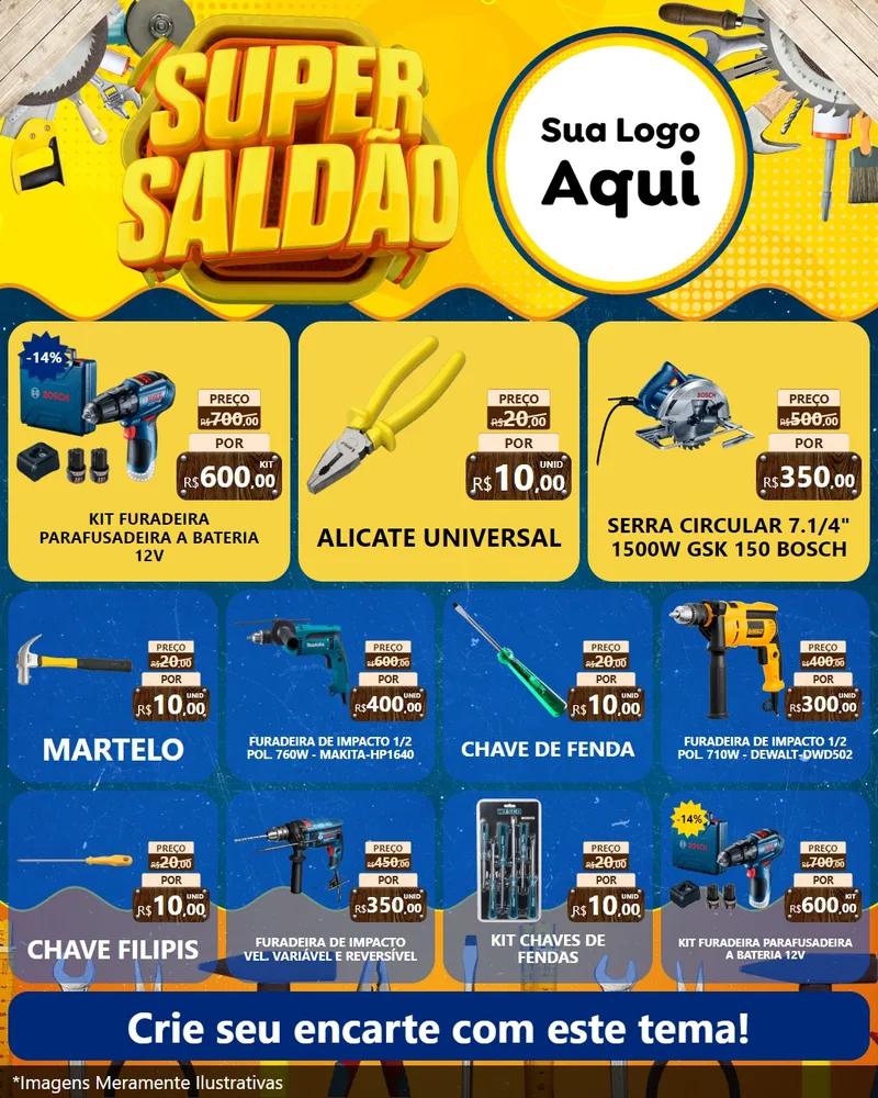 Modelo de Rede Social para Feed Instagram com o tema Super Saldão para Maquinas e Ferramentas