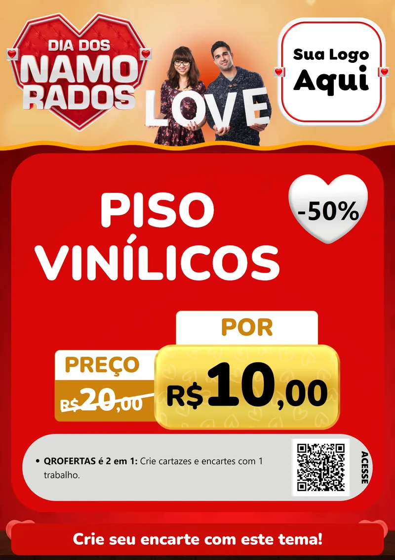 Modelo de Cartaz para Cartaz A4 Vertical com o tema Dia dos Namorados para Material para Construção