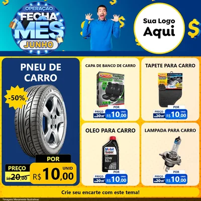 Modelo de Rede Social para Feed Facebook com o tema Operação Fecha Mês, Junho para Auto peças
