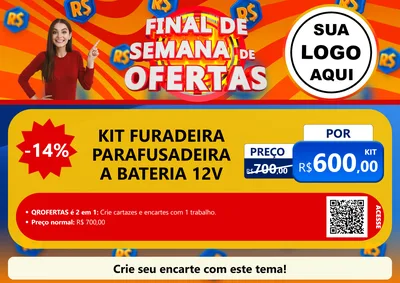 Modelo de Cartaz para Cartaz A4 Horizontal com o tema Final de Semana de Ofertas para Maquinas e Ferramentas